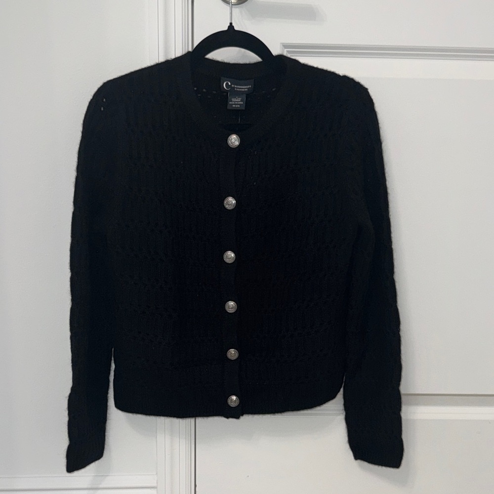 C By Bloomingdale’s Cashmere Black Cardigan